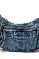 MATIN WASHED DENIM MINI HOBO BAG IN BLUE image 3
