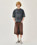GRADATION OVERSIZED DYEING TEE IN CHARCOAL GREY