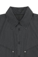 HALF SLEEVE POCKET SHIRT IN CHARCOAL GREY image 3