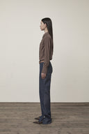 BACK TUCK DETAIL DENIM LIKE PANTS IN NAVY image 6