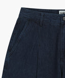 M WIDE FIT TUCK SUMMER DENIM PANTS IN INDIGO