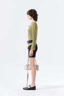 ASYMMETRIC BUTTON CLOSURE TOP IN OLIVE image 7