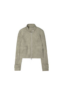 WASHED SLIM BIKER JUMPER IN CHARCOAL GREY image 1